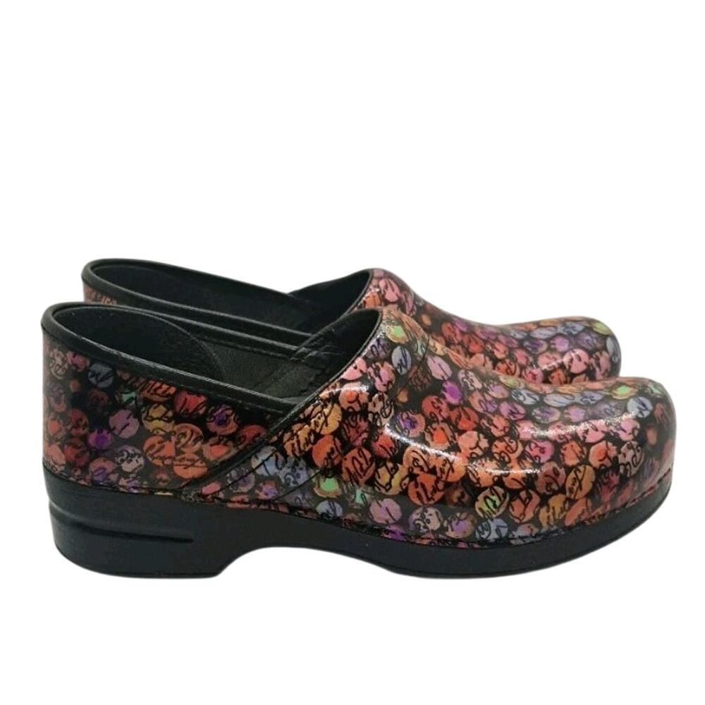 Dansko Women's Clogs Viola Dot Script Rainbow 42/… - image 1